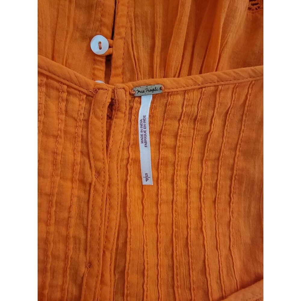 NWT Free People CONSTANT CRUNCH Firecracker Orange Boho Lace Tank Cami Size S - Picture 6 of 7